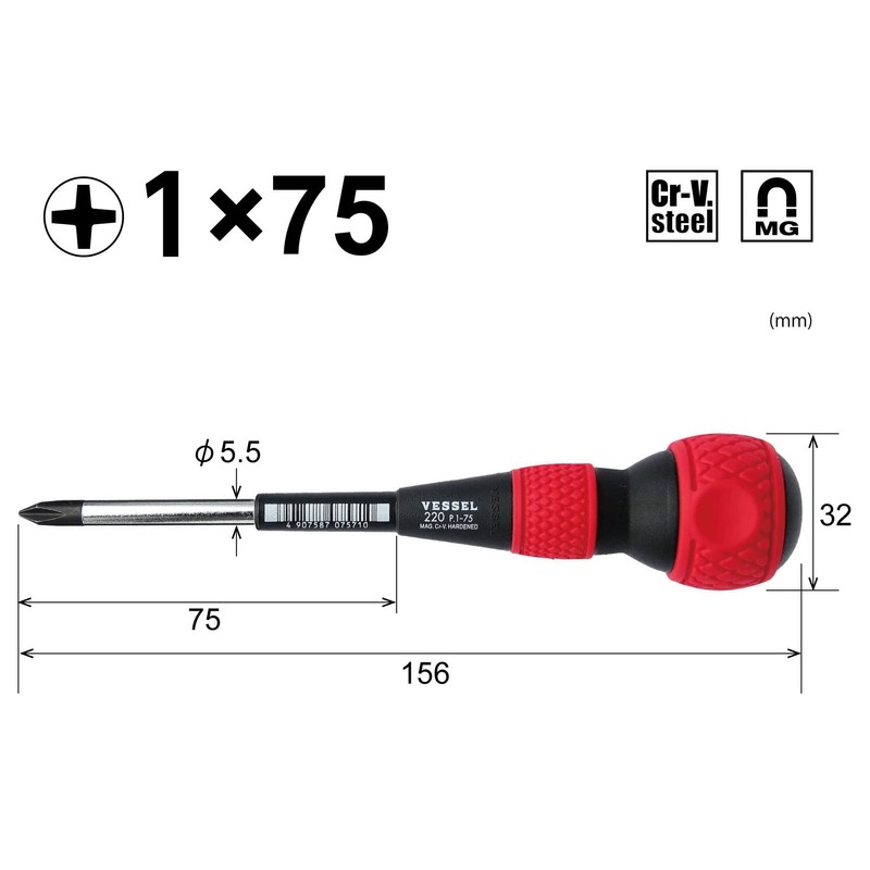 Vessel Ball Grip Screwdriver