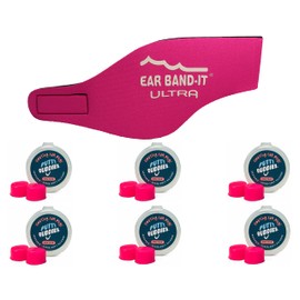 EAR BAND-IT Ultra Swimming Headband with Putty Buddies earplugs - 6 Pair Soft Silicone Premium Ear Plugs - The Best Swim Headband and Earplugs - Doctor Recommended