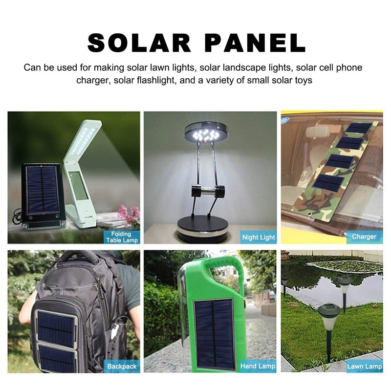 Moncer 1W 6V Mini Solar Panel, 3PCS Polysilicon Cell Charger