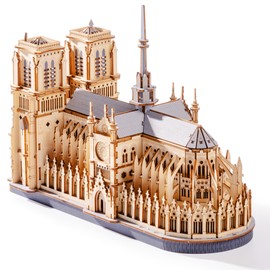 ROWOOD 3D Wooden Puzzle Notre Dame de Paris DIY Architecture Model Kit, Laser-Cut Gothic Building Kits for Adults and Teens Creative Home Decor Unique Gift for Women Men