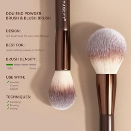 MAGEFY 2 Piezas Brochas de Maquillaje de Doble Punta, Set de Brochas para Maquillaje con Base de Maquillaje, Mezcla de Polvo, Corrector, Crema, Colore