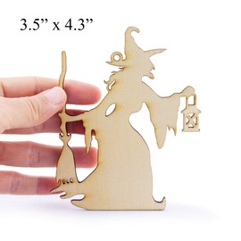 Summer-Ray Wooden Laser Cutout DIY Craft Party Decoration Art Embellishment Room Decoration (Witches)