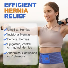 Umbilical Hernia Belt - For Men and Women - Abdominal Hernia Binder for Belly Button Navel Hernia Support, Helps Relieve Pain - for Incisional, Epigastric, Ventral, & Inguinal Hernia (M)