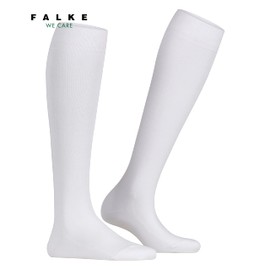 FALKE Women's Family Knee-High Socks, Cotton, Ladies Thin Long Sock Plain For All Seasons Work Or Casual Looks, White (White 2009), 39-42 (US 6.5-9), 1 Pair