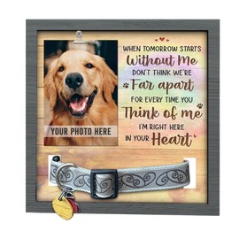 Pawfect House Dog Memorial Gifts for Loss of Dog, Don't Think We're Far Apart, Pet Loss Sign, Pet Memorial Collar Frame, Dog Bereavement Gifts, Dog Frames for Pictures Memorial, DCR-L008
