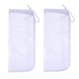 Alegi Media Filter Bag Aquarium Extra Fine,Reusable 180 Micron Drawstring Mesh Filter Bags for Very Fine Resins Filter (10" 3.9" (6 Pack))