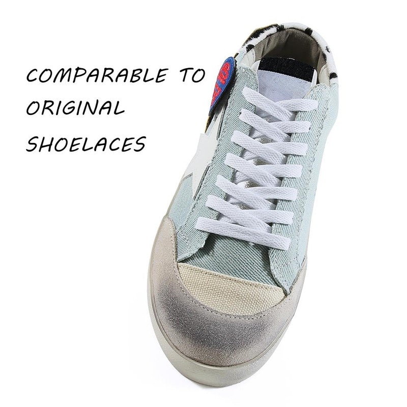 VSUDO VSUDO 200 cm Flat Snow White Shoe Laces for