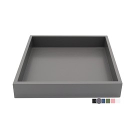 Montecito Home - 10"x10" Small Square Wood Decorative Tray for Office, Ottoman, Bathroom, Entry, Remote Controls, Countertop Organizer, Candle Tray- Charcoal