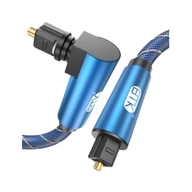 EMK Optical Cable Right Angle Optic Audio Cable S/PDIF 90 Degree Toslink Lead Optical Audio Cables Converter for Speaker Soundbar TV Amplifier (0.5m)