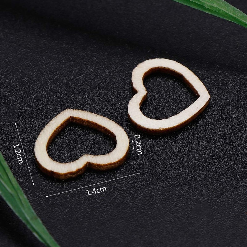 Heart Slices SOFEA 50pcs Hollow Wooden Heart Love Rustic Decoration