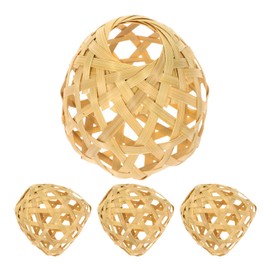 SUPVOX Rustic Style Lamp Shades 4pcs Bamboo Lampshade for Home Decor Ceiling Pendant Lamps