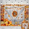 Fall Rustic Barn Door Backdrop 10x8ft Autumn Pumpkin Thanksgiving Photo