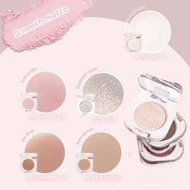 Reepic Cosmer Matte Single Eyeshadow Palette, Pink Eyeshadow, Korean Eyes Makeup, Ultra-fine Lightweight Powder, Multi-use Blendable Eyeshadow and Blush Makeup (#06 Milk Tea)