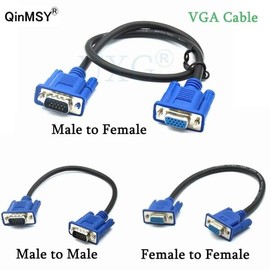 HD 15Pin VGA D-Sub 숏 비디오 케이블 남성-남성 M/M 컴퓨터 TV 프로젝터 모니터 [02 VGA Male-Female] HD 15Pin VGA D-Sub Short Video Cable Male-Male M/M Computer TV Projector Monitor [02 VGA Male-Female]