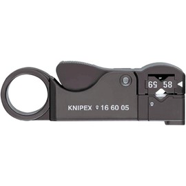 KNIPEX coaxial cable stripper 16 60 05 Knipex 16 60 05 Sheath: Ø 12 mm, shield: 4 mm in diameter 16 60 05