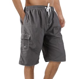 Srnede Mens Swim Trunks Swimming Trunks Swim Shorts Quick Dry 11 Inch with Mesh Lining Funny Swimwear Bathing Suits Grey