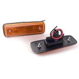Side Marker Turn Signal Light Assembly, Plastic Amber Lens Front Left & Right, for Toyota Pickup RN30 LN40