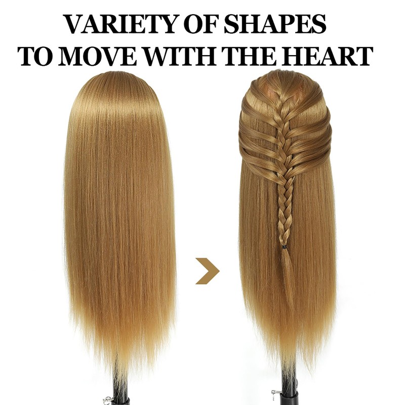26" Mannequin Head High Temperature Resistant Hair Professional Hairdressing Training