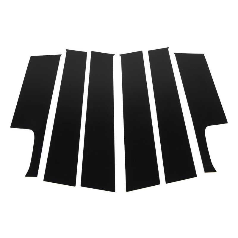 6Pcs B Pillar Posts Trim Glossy Black Firm Paste Exterior
