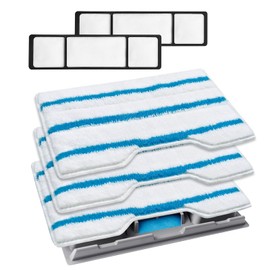 KEEPOW Reusable Mop Replacement Pads, Mop Pads Refills Compatible with Shark Vac Mop VM252 VM200 VC205 VM250 /QM250 VM190 VM200P12, Hardwood Floor Mop Pad with Upgraded Dirt Chamber (1+2+3 Pads)