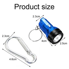 Mini LED Torch Mini Torch Key Ring Pack of 8 LED Keyring Torch Colourful Children's Torch Toy for Camping Outdoor Hiking (Random Colour) with 1 Carabiner Hook