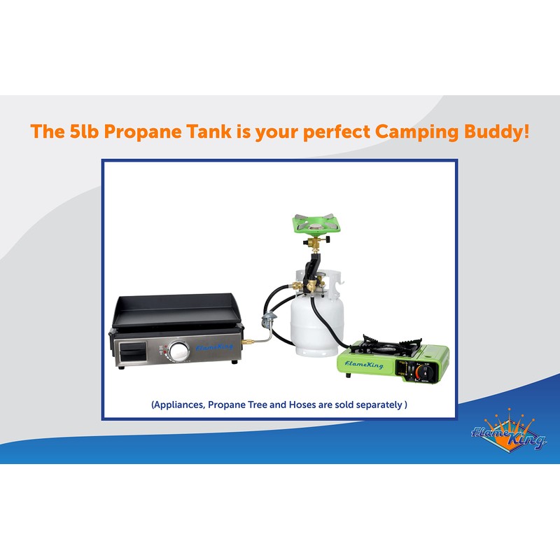 FLAME KING YSN5LB 5 Pound Propane Tank Cylinder, Great For