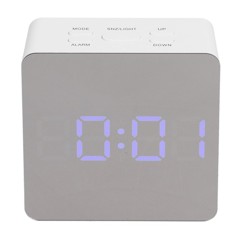 LED Mirror Clock Square Automatic Battery Powered Temperature Smart Clock