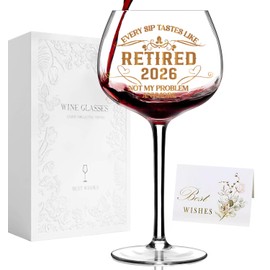 ZCLOMOLC 2026 Retirement Gifts for Women men,Funny Retirement Decorations，Retired Wine Glass For Women men 16 Oz, Farewell Card for Retired Woman.