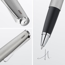 LAMY Studio Matte Blush Rollerball Pen - Elegant Metal Body Roller Ballpoint Pen - Propeller Clip & Medium Line Width - Rollerball Refill Black with LAMY M 63