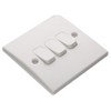 kenable 3 Gang 2 Way 10A Triple Light Switch Rounded