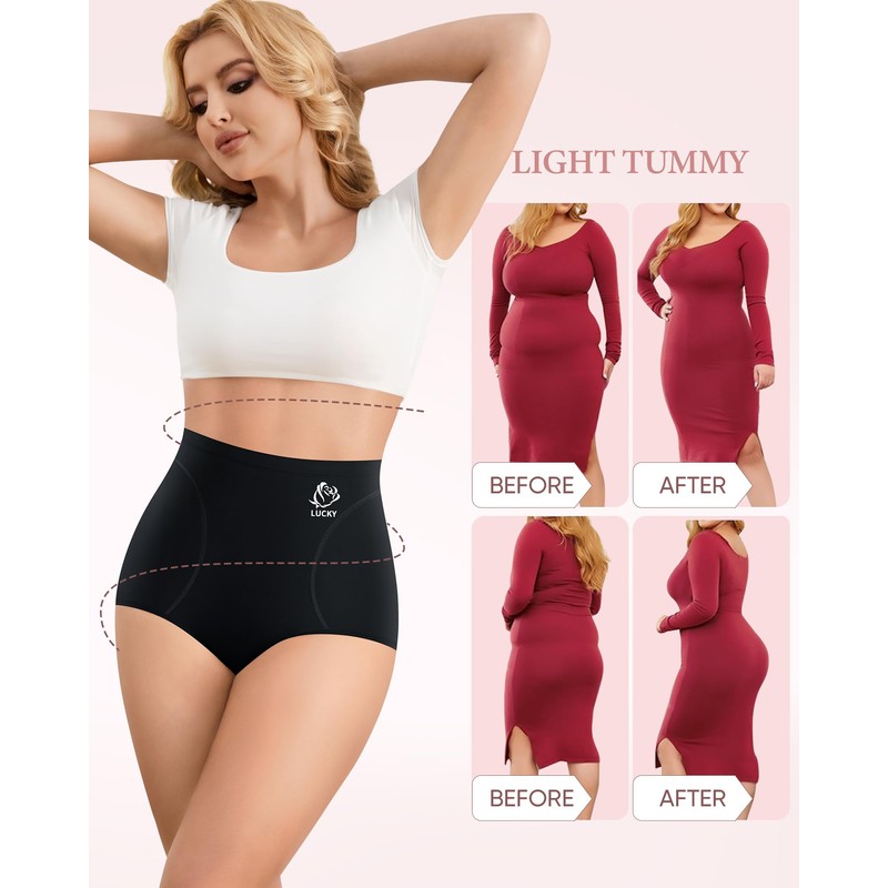MIOTAN Women's Underwear 4 Pack Tummy Control High Waisted Ladies