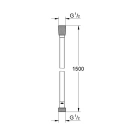 GROHE Vitalioflex 27505001 Metal Shower Hose (1500 mm, Reinforced Design, Kink-Resistant, Heat Resistant), Chrome