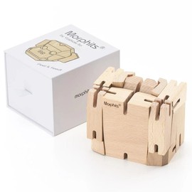 Modern Wooden Monkey Decor – Interactive Puzzle & Art Piece - Color: Natural