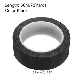 sourcing map 1 Rolls Black 1.38 Inch x 72 Yards Polyester Film Electrical Tape PET Tape High Temperature Heat Resistant Tape for Transformer Motor Wire 5S Positioning Logo,35mm x 66m