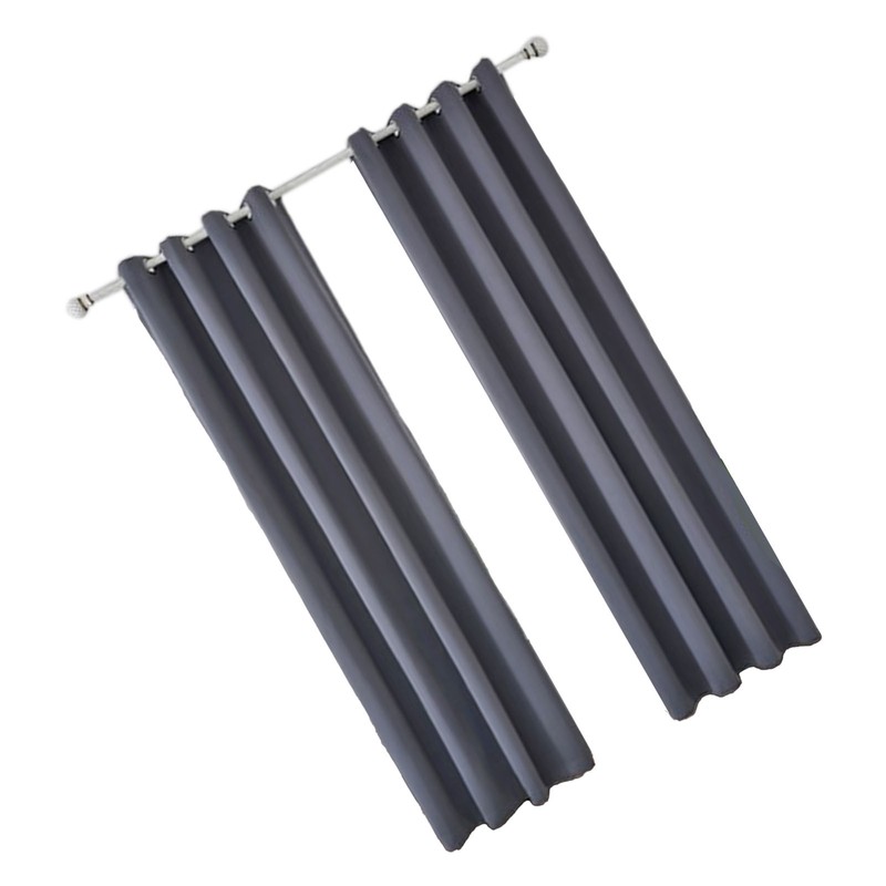 Blackout Curtain Polyester Bedroom Darkening Curtains Dark Grey for Household
