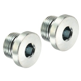PATIKIL M18*1.5 Internal Hex Head Pipe Fitting Plug, Male Thread 45# Steel Socket Plug with Sealing Ring for Terminate Pipe Ends