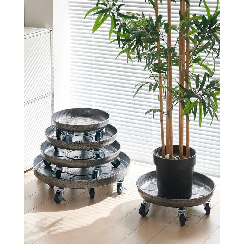 LeafLassie Heavy Duty Plant Caddy with Wheels 12 Inch, 360°