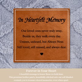 in Heartfelt Memory Blue Memorial Sympathy Blanket, Super Soft Throw for Grief, Unique Bereavement Gift for Loss of Loved One Mom Dad, Condolences Remembrance Gift Funeral (50”x60”)