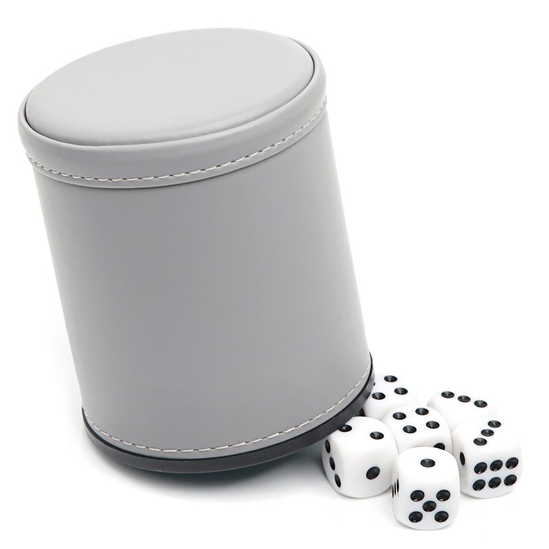 TUZAMA Felt Lined Professional Dice Cup - with 6 Dices