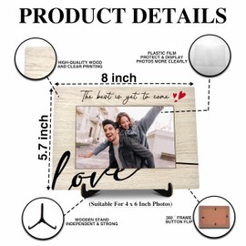 valucise Couple Pictures Frame, The Best Is Yet To Come Photo Frame with Stand, Wedding Anniversary Day Gift For Couples, Farmhouse Home Living Room Bedroom Office Decoration -a69