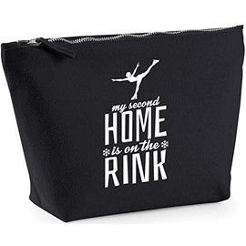 Hippowarehouse My Second Home Is On The Rink printed make up cosmetic wash bag 18x19x9cm