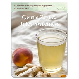 LOOMICA Ginger Peach Green Tea, Caffeinated, Pastoral & Spicy Soothing Blend with Green Tea, Ginger, and Juicy Peach Flavor, Individually Wrapped Bags, 20 Counts