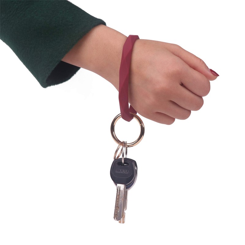 YAKA Silicone Wrist Rhombic Keychain Circle Bracelet Rubber Bangle Round