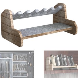 Aoanoko Pistol Rack for Gun Safe, Handgun Rack with Non Slip Carpeted Surface, Pistol Stand for Safe Gun Cabinet Pistol Storage, Pure Wood Made Pistol Holder 6 Slots