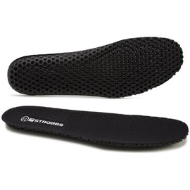 7STROBBS Thin Breathable Insoles for Men, Lightweight Replacement Cushion Shoe Inserts for Sneakers Work Shoes, Soft Sweat Absorbing Innersole Shoe Pads, Black U9/10