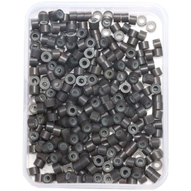 GOTDYA 4mm-300pcs Hair Tinsel Beads,Silicone Lined Micro Rings,MicroLink Beads for Hair Extensions,Dark Brown
