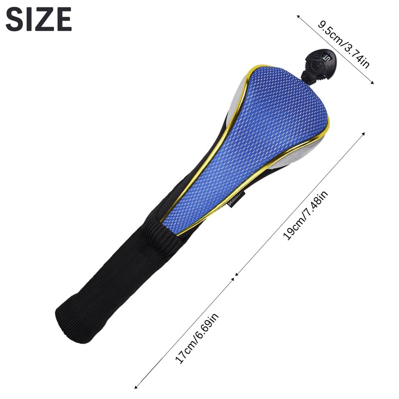 Andux 4Pcs/Set Long Neck Gold Golf Hybrids Club Head Covers