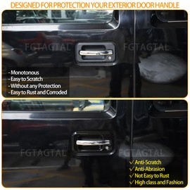 Fgtagtal Compatible with Hummer H2 2003-2009 Exterior Door Handle Trim Cover ABS Front Rear Door Handle Protector Trim Frame Cover Protection Accessories, 4PCS (Bright Black)