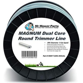 Mr Mower Parts Heavy-Duty Magnum Dual Core Round Trimmer Line .095 3LB Spool