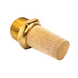 Beduan 3 Pcs Pneumatic Brass Exhaust Muffler Filter, 3/8" Male Thread Hex Sintered Silencer Air Line Fitting